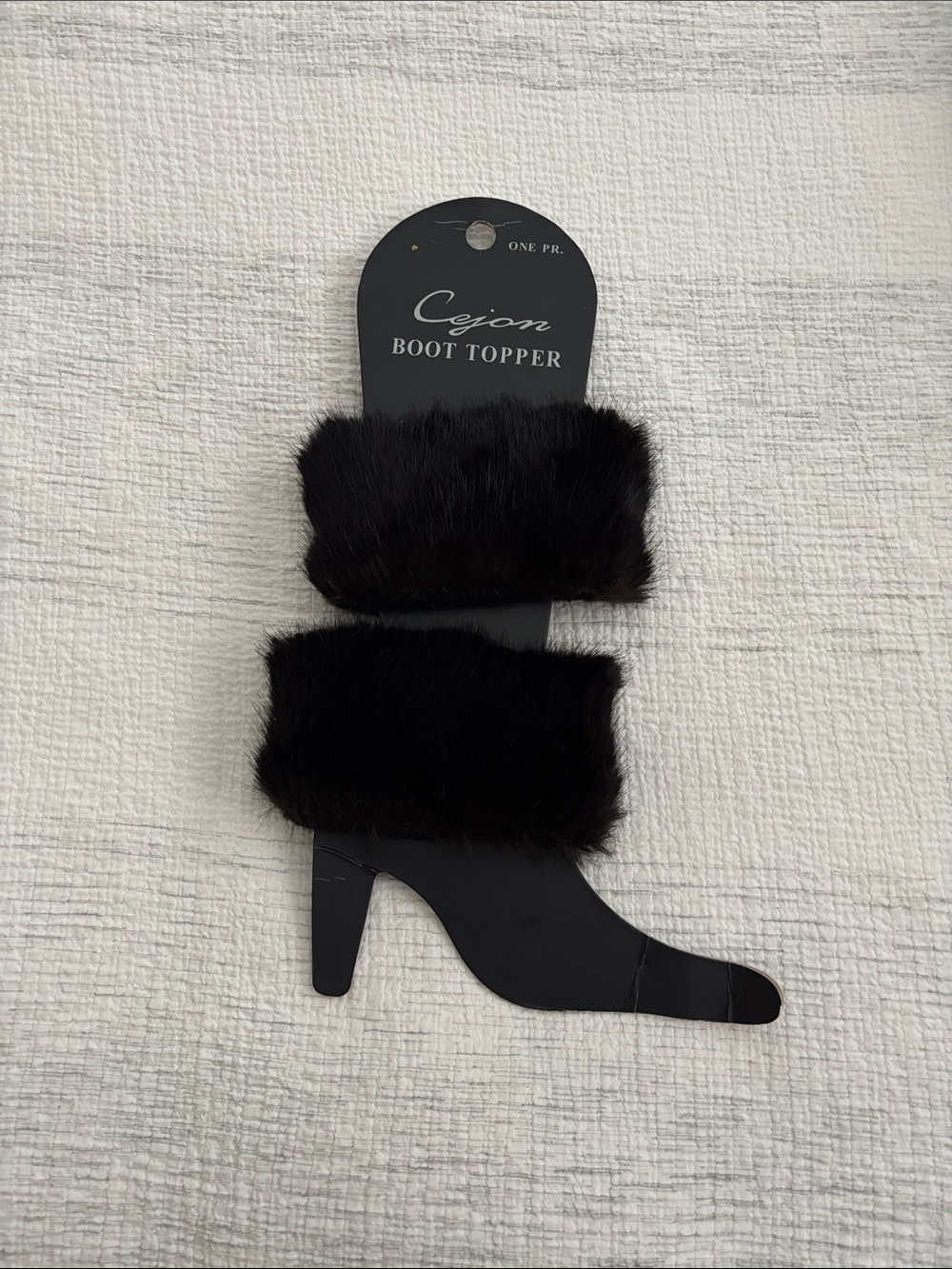 Cejon Black Faux Fur Boot Toppers (Pair)